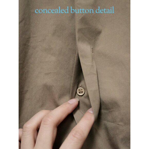 COS - Men's Tan Grandad Collar Button Down Shirt - Size Small - Picture 5 of 8